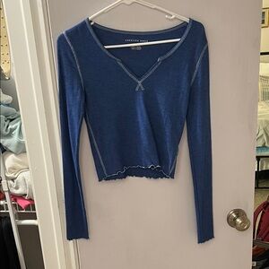 American Eagle Outfitters Blue Long Sleeve Top